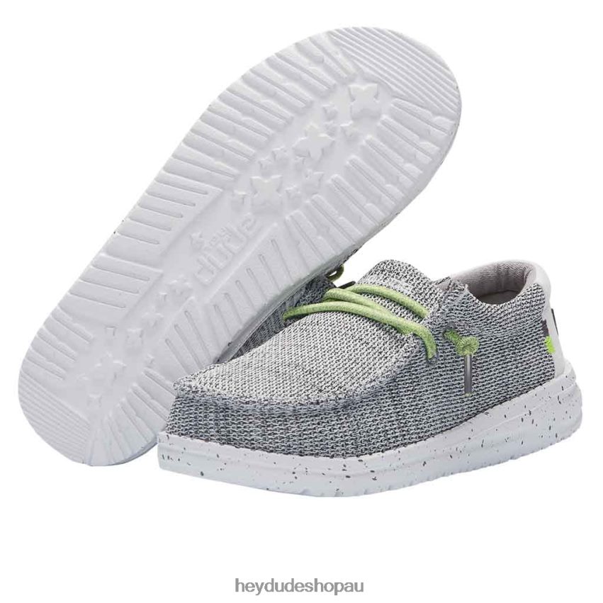 Hey Dude Wally Youth Sox Stone White Kids V4Z64212