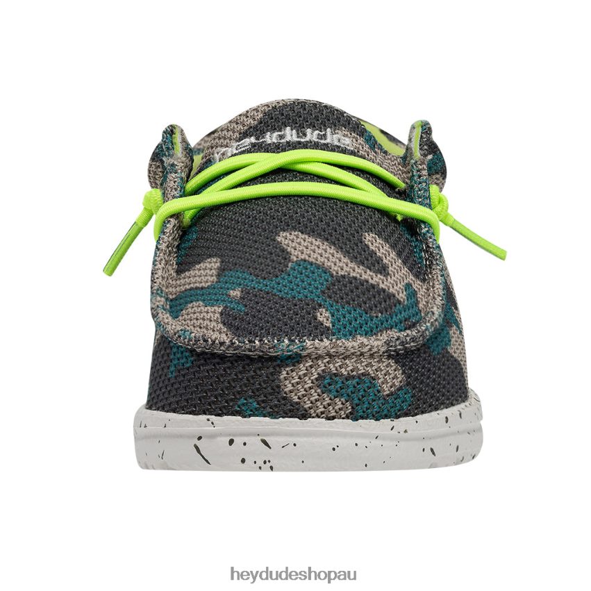 Hey Dude Wally Youth Sox Taupe Camo Kids V4Z64214