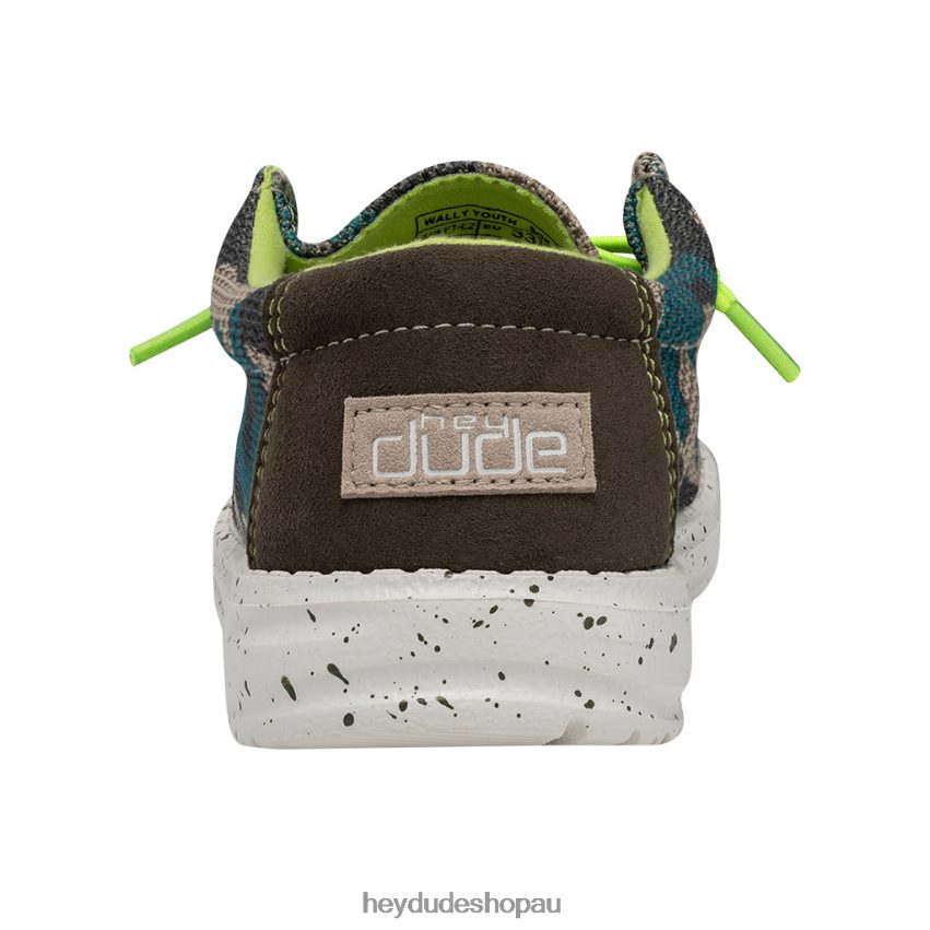 Hey Dude Wally Youth Sox Taupe Camo Kids V4Z64214