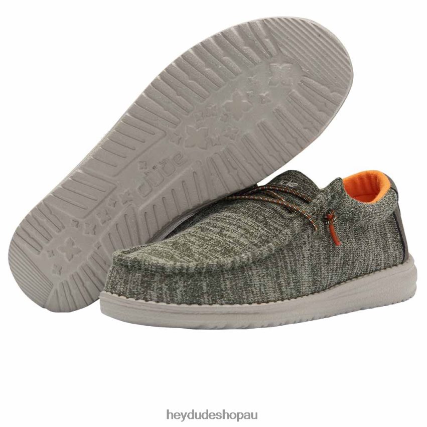 Hey Dude Wally Youth Stretch Sage Kids V4Z64216