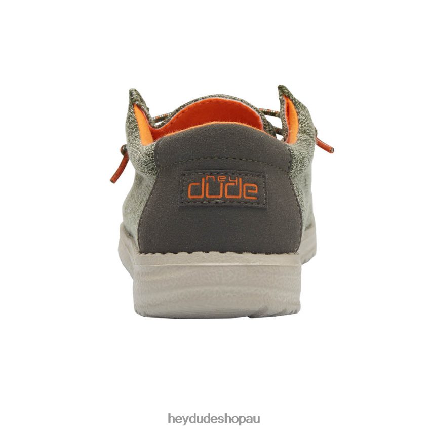 Hey Dude Wally Youth Stretch Sage Kids V4Z64216