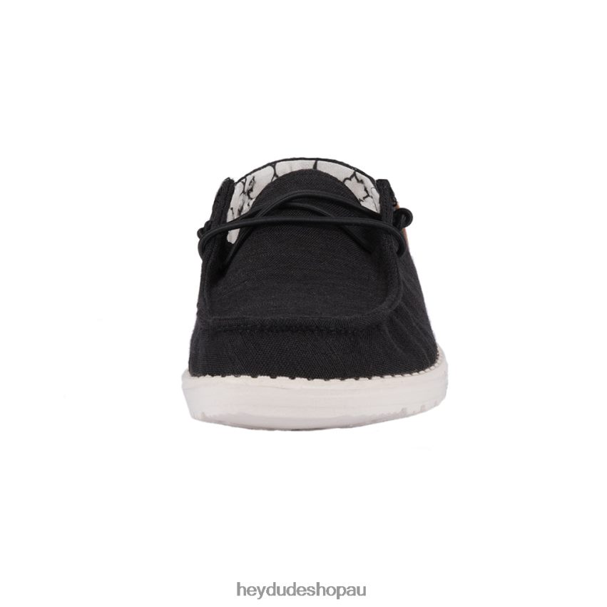 Hey Dude Wendy Youth Linen Black Kids V4Z64203