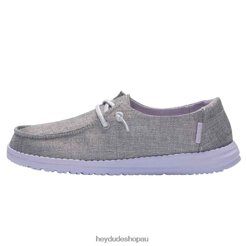 Hey Dude Wendy Youth Sparkling Grey Lilac Kids V4Z64193