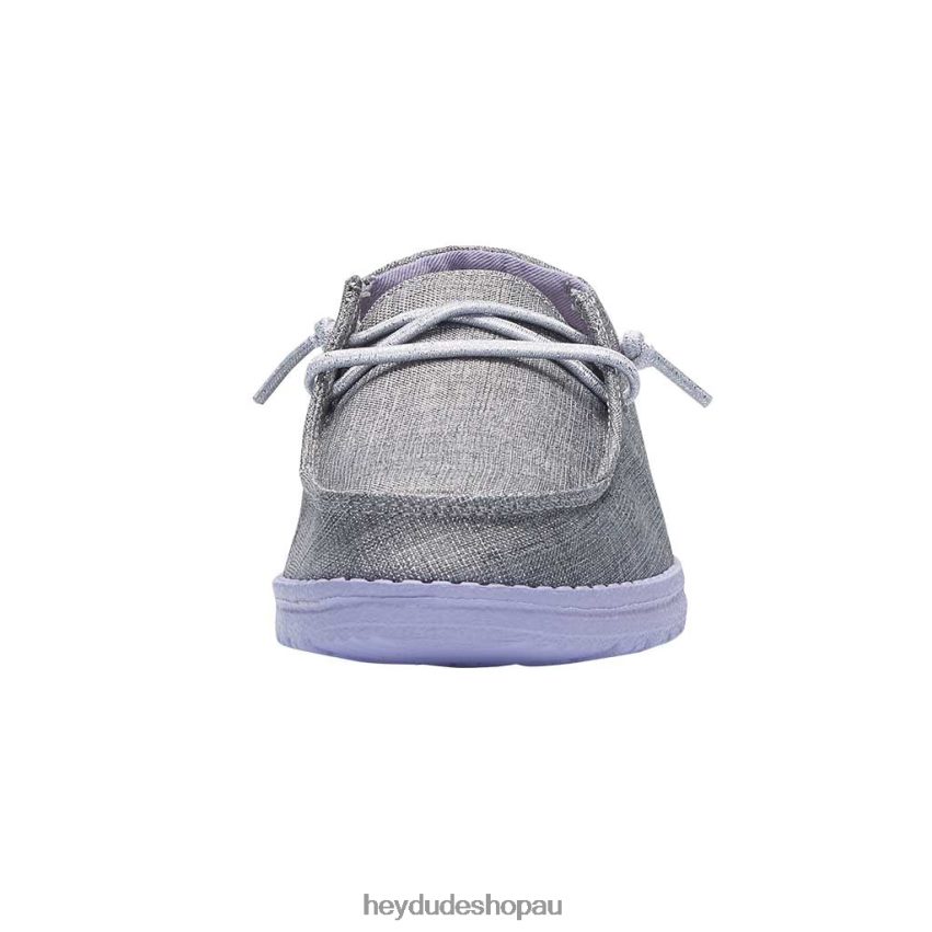 Hey Dude Wendy Youth Sparkling Grey Lilac Kids V4Z64193