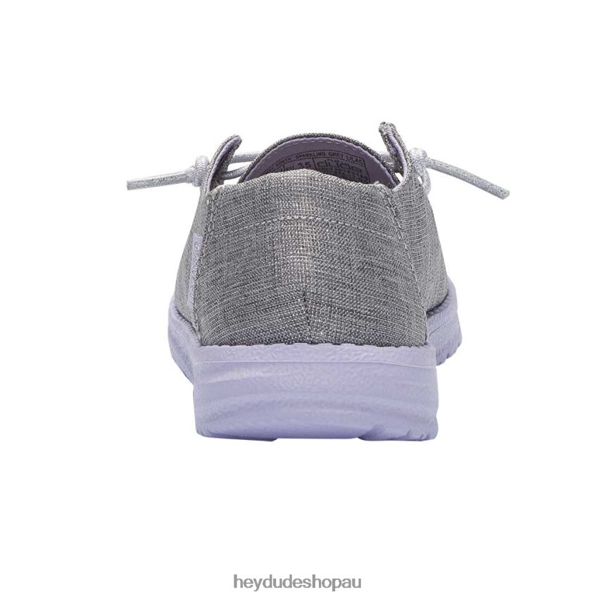 Hey Dude Wendy Youth Sparkling Grey Lilac Kids V4Z64193