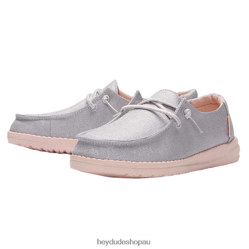 Hey Dude Wendy Youth Sparkling Silver Peach Kids V4Z64191