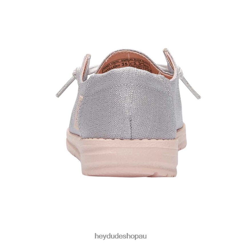 Hey Dude Wendy Youth Sparkling Silver Peach Kids V4Z64191
