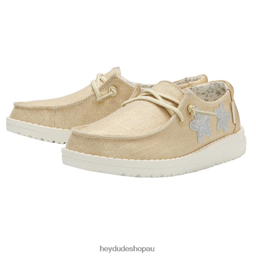 Hey Dude Wendy Youth Star Gold Kids V4Z64186
