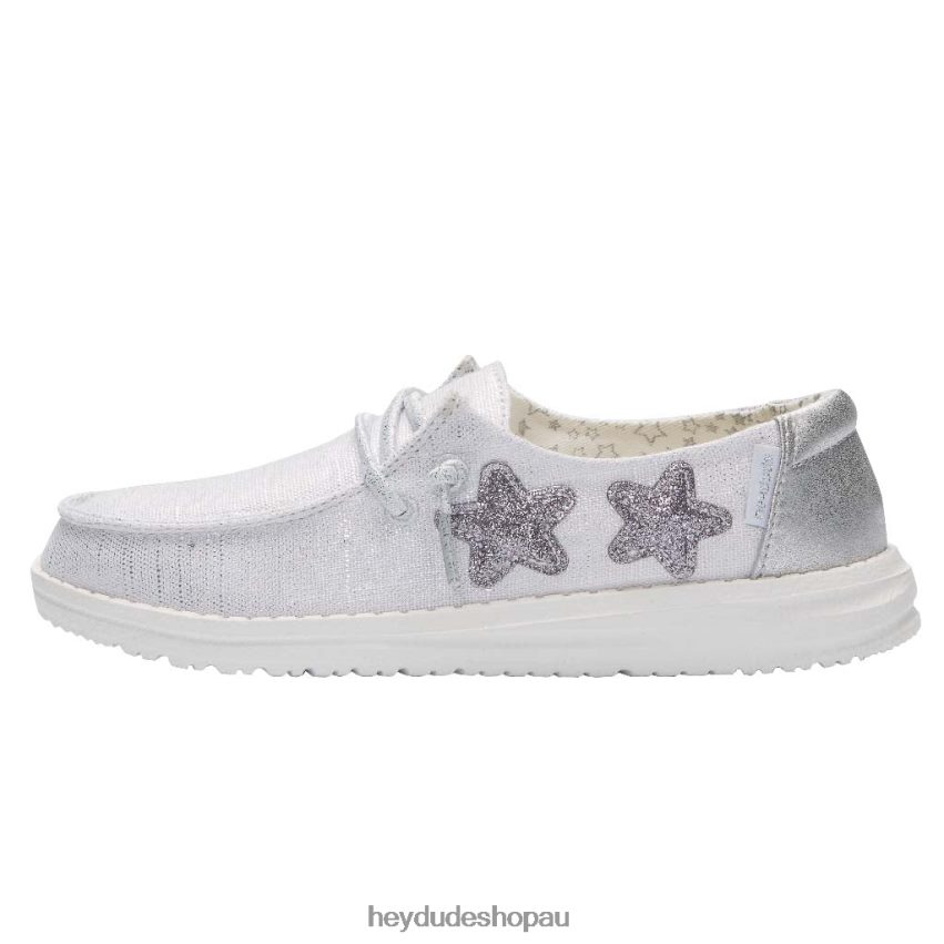 Hey Dude Wendy Youth Star Silver Kids V4Z64187
