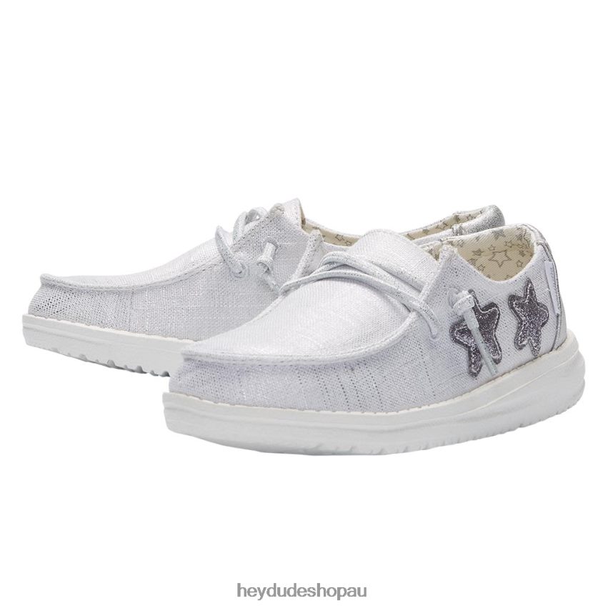 Hey Dude Wendy Youth Star Silver Kids V4Z64187