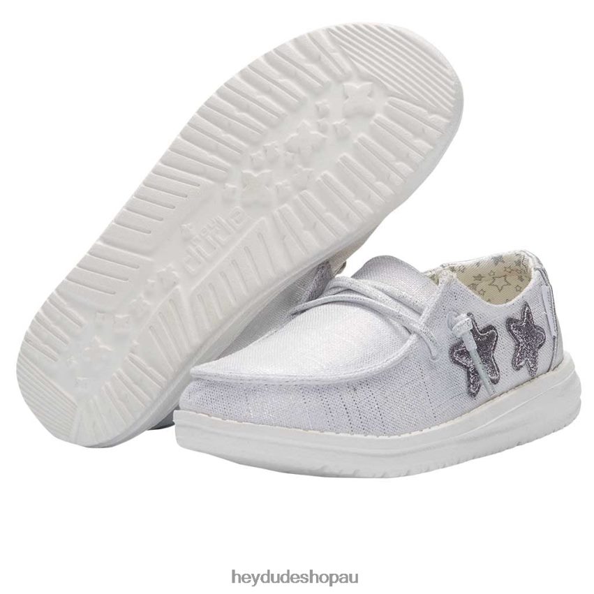 Hey Dude Wendy Youth Star Silver Kids V4Z64187