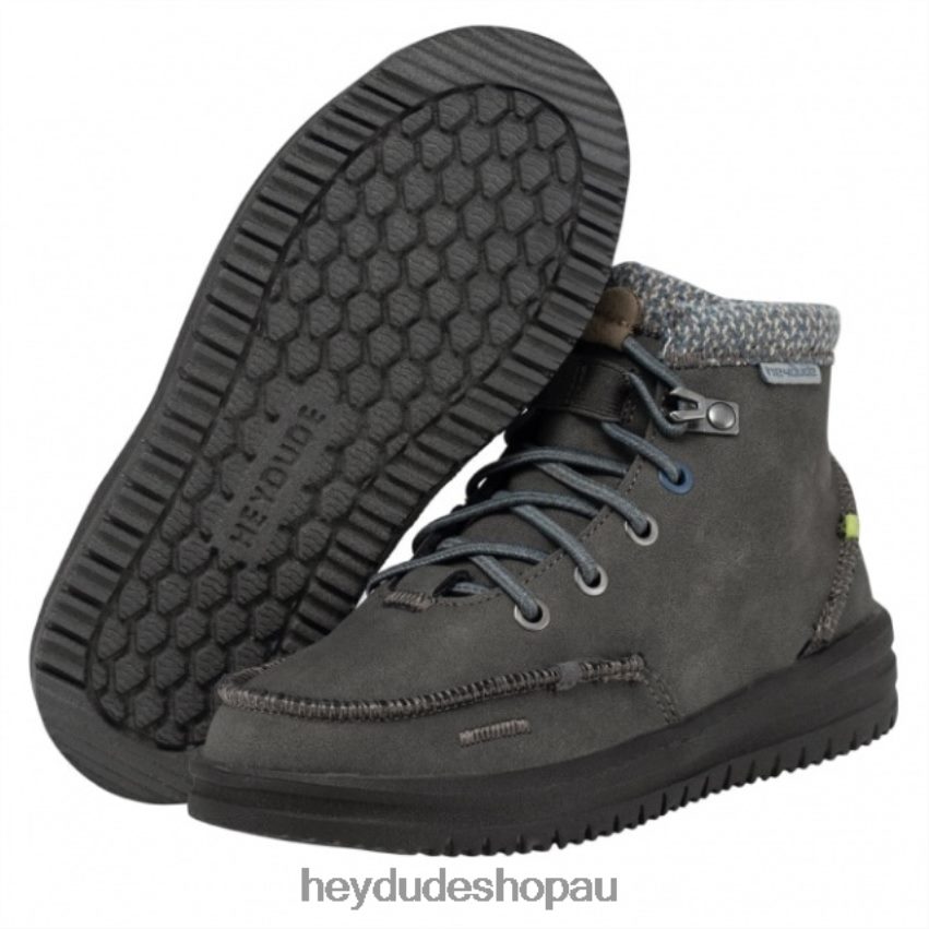 Hey Dude HEYDUDE Bradley Youth Recycled Leather Granite Kids V4Z64496