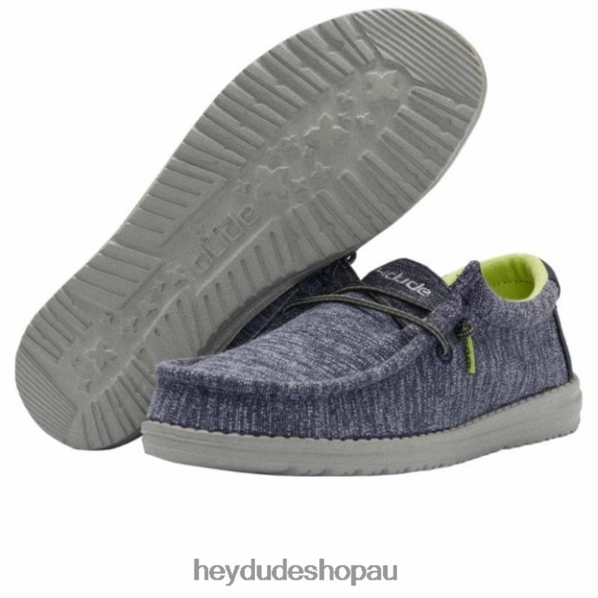 Hey Dude HEYDUDE Wally Youth Stretch Navy Kids V4Z64512