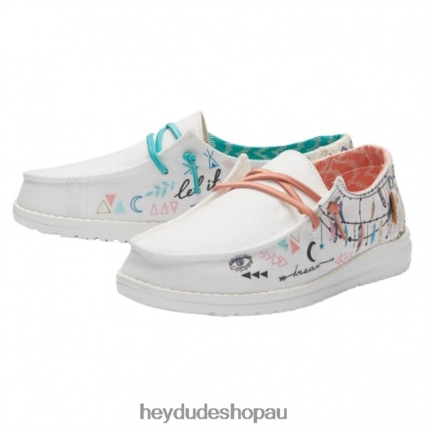 Hey Dude HEYDUDE Wendy Youth Chambray Doodle Boho Kids V4Z64506