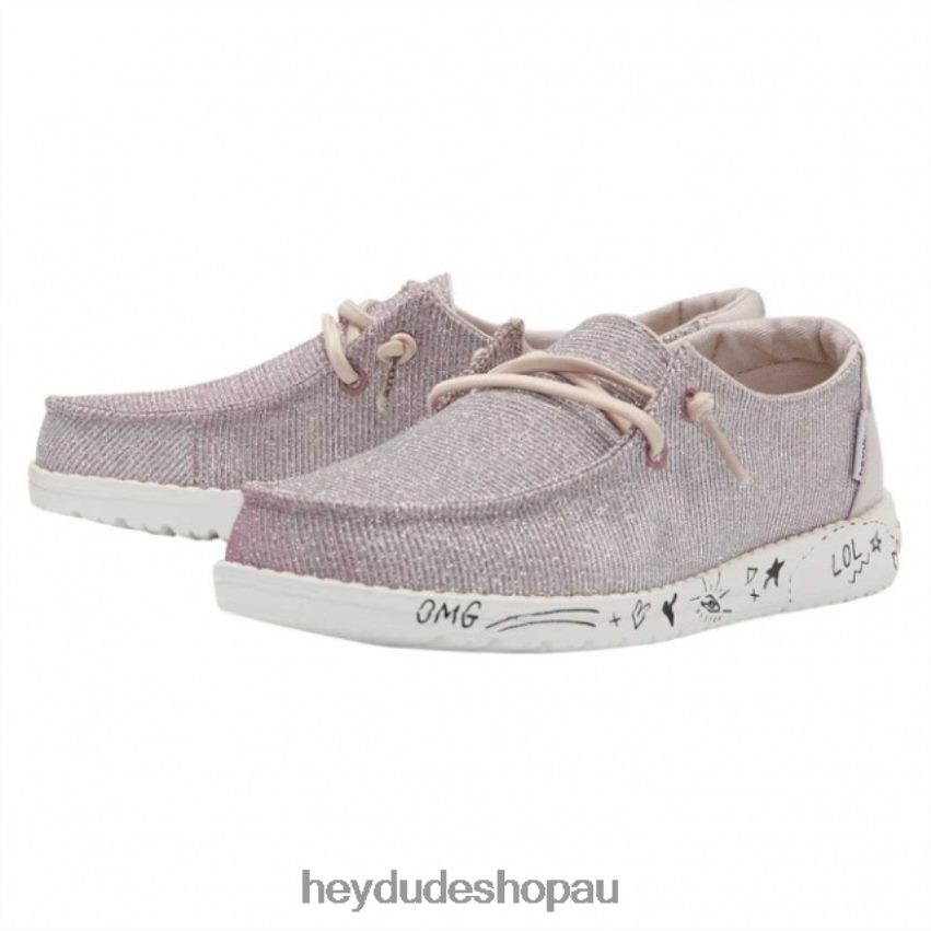 Hey Dude HEYDUDE Wendy Youth Disco Pink Kids V4Z64519
