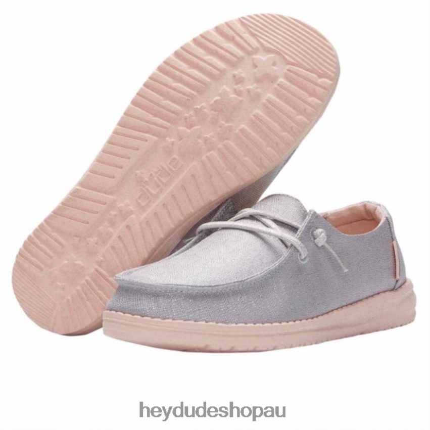 Hey Dude HEYDUDE Wendy Youth Sparkling Silver Peach Kids V4Z64517