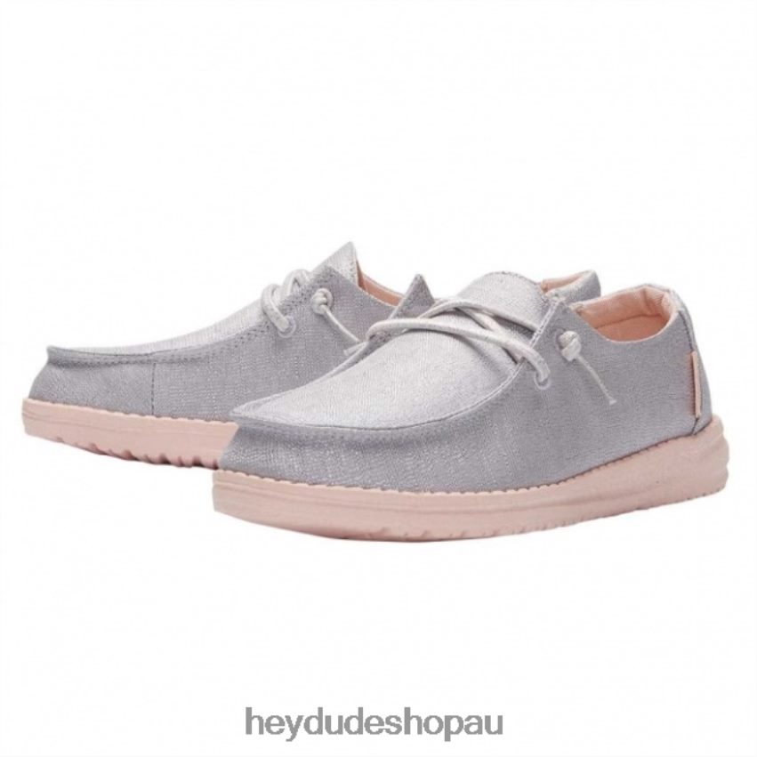 Hey Dude HEYDUDE Wendy Youth Sparkling Silver Peach Kids V4Z64517