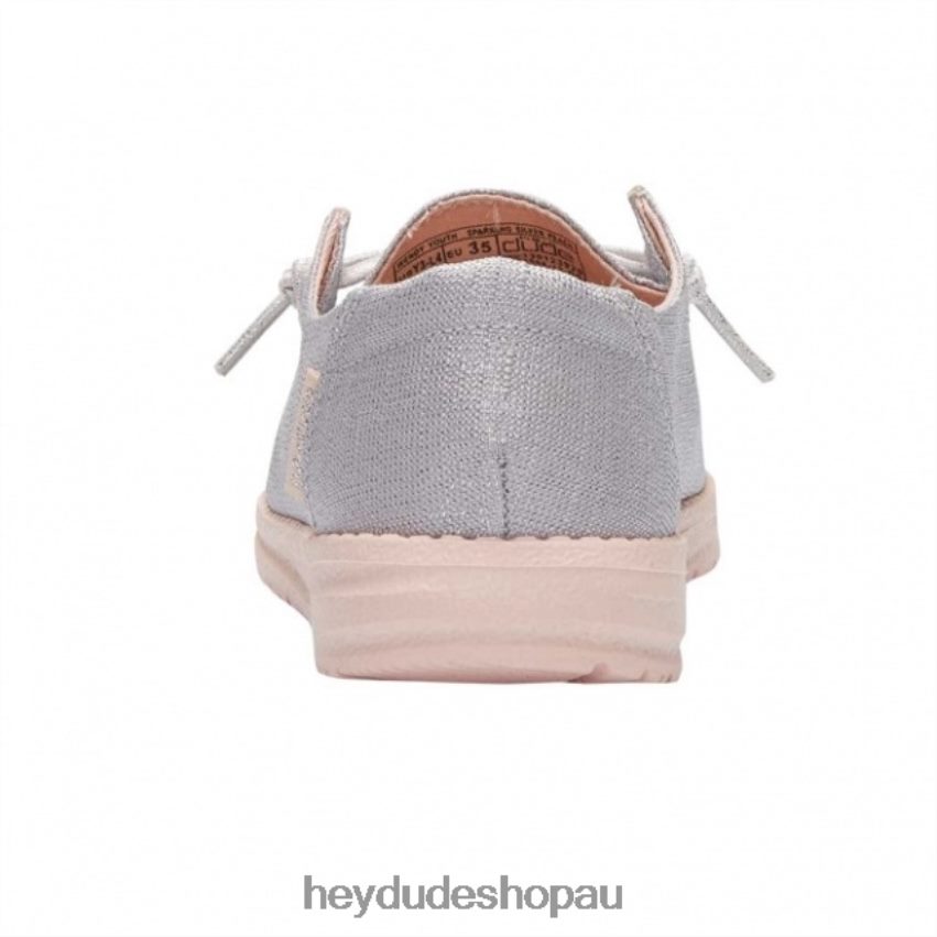 Hey Dude HEYDUDE Wendy Youth Sparkling Silver Peach Kids V4Z64517