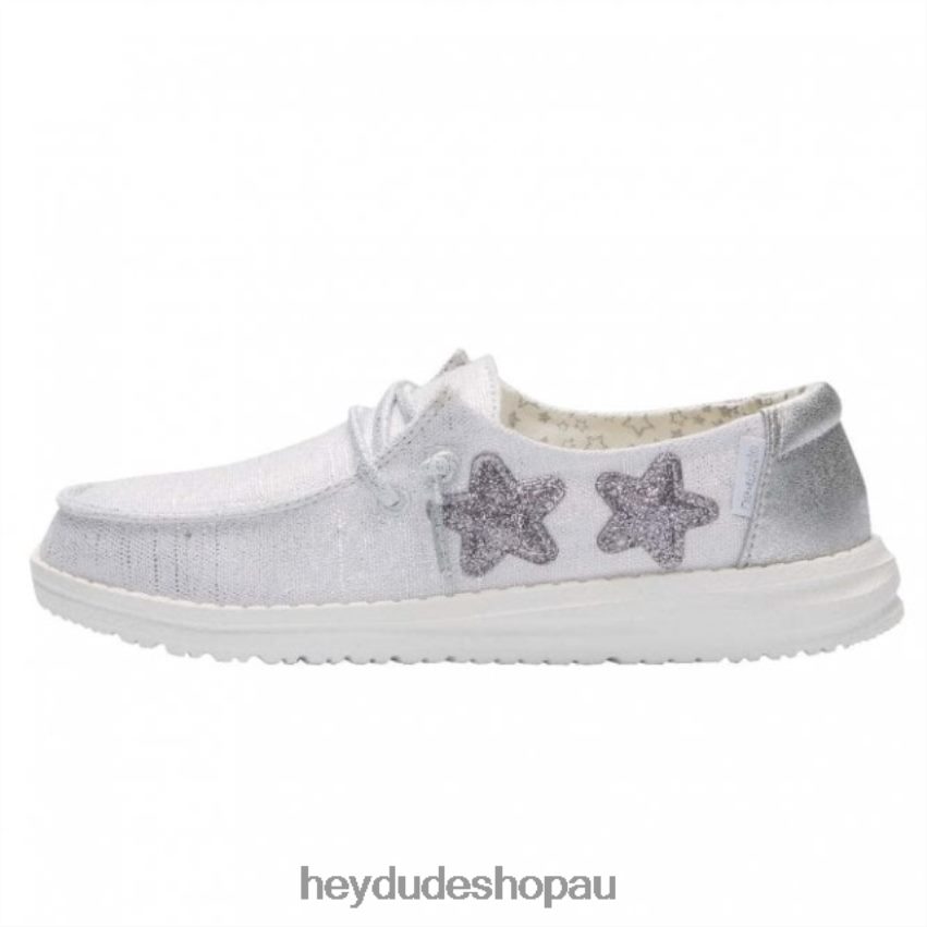 Hey Dude HEYDUDE Wendy Youth Star Silver Kids V4Z64518