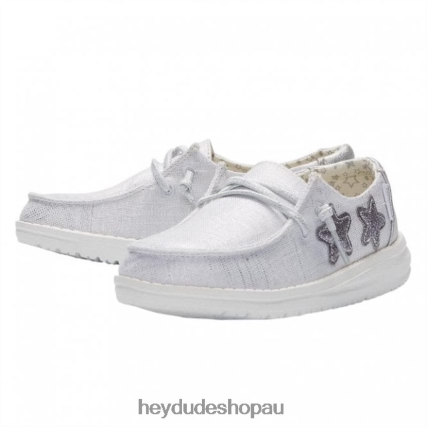 Hey Dude HEYDUDE Wendy Youth Star Silver Kids V4Z64518