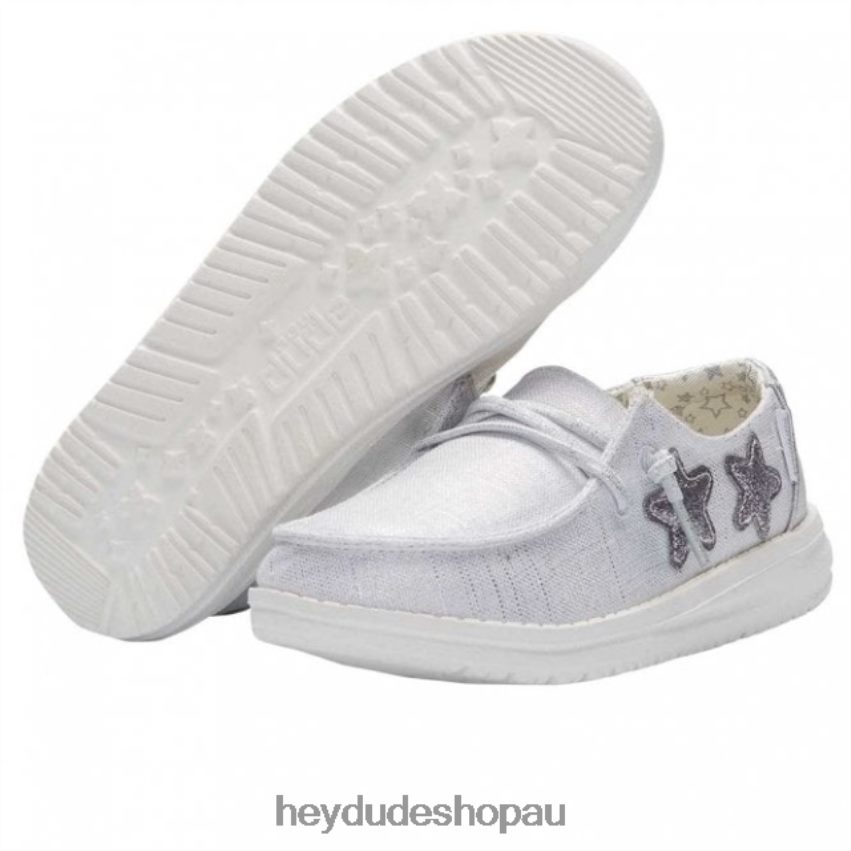 Hey Dude HEYDUDE Wendy Youth Star Silver Kids V4Z64518
