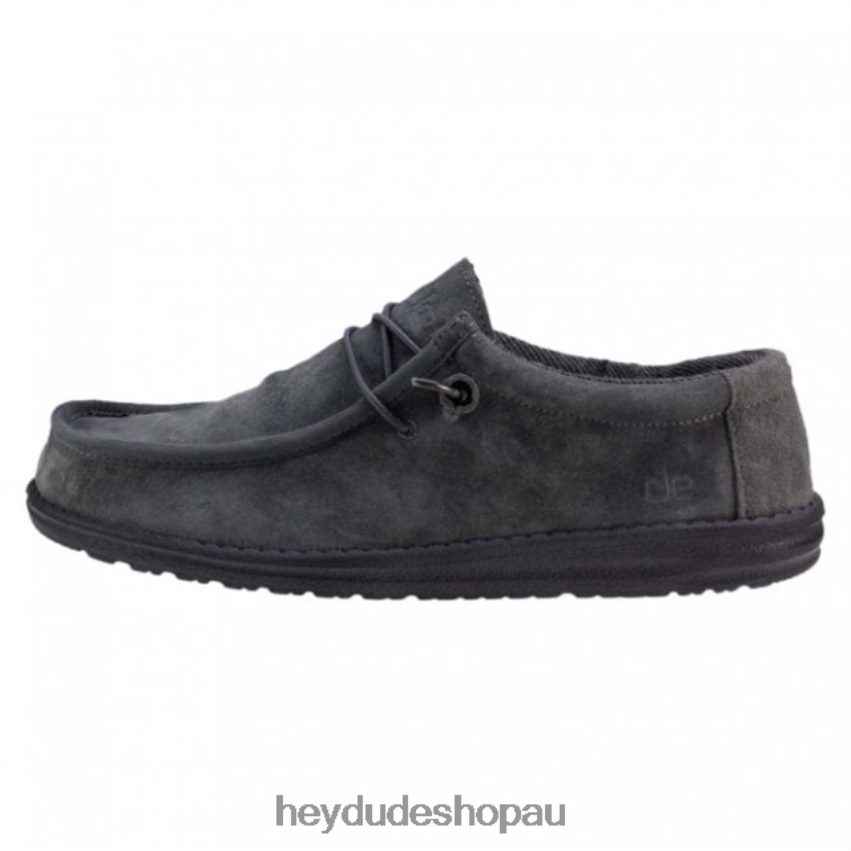 Hey Dude HEYDUDE Wally Suede Charcoal Men V4Z64278
