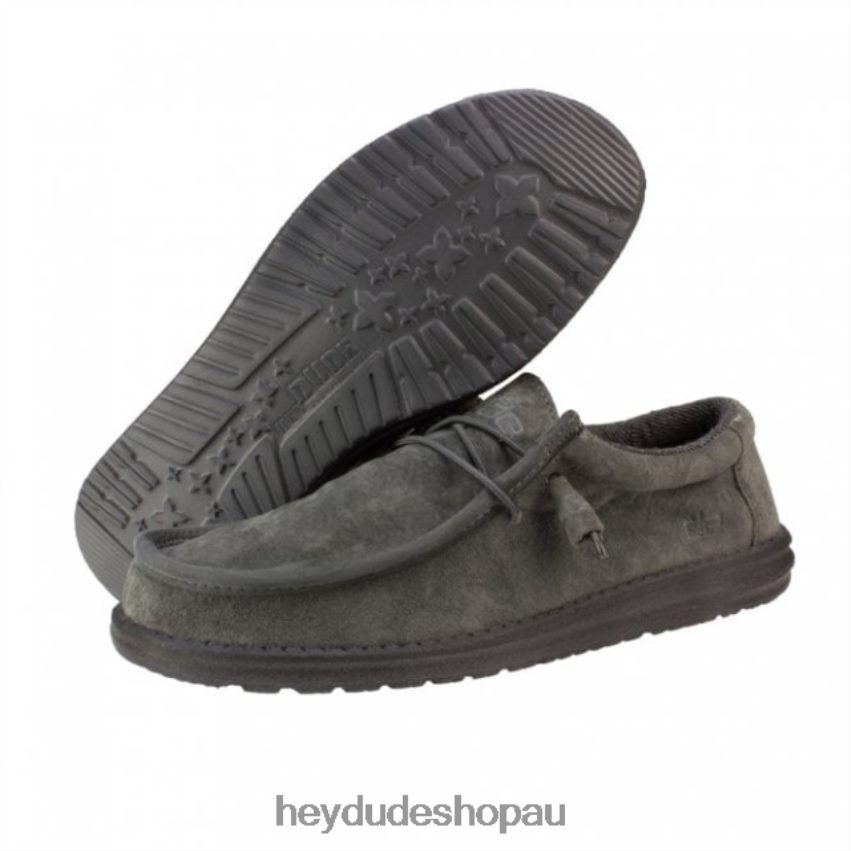 Hey Dude HEYDUDE Wally Suede Charcoal Men V4Z64278