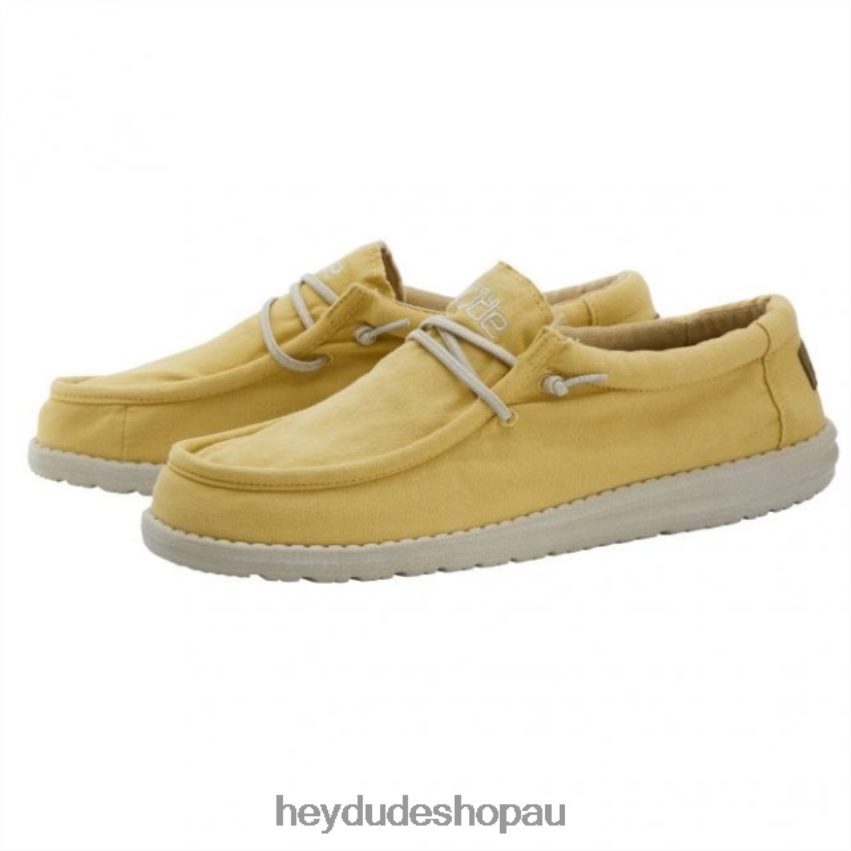 Hey Dude HEYDUDE Wally Washed Canvas Citrus Men V4Z64325