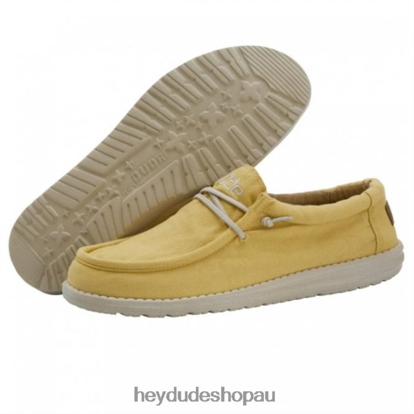 Hey Dude HEYDUDE Wally Washed Canvas Citrus Men V4Z64325