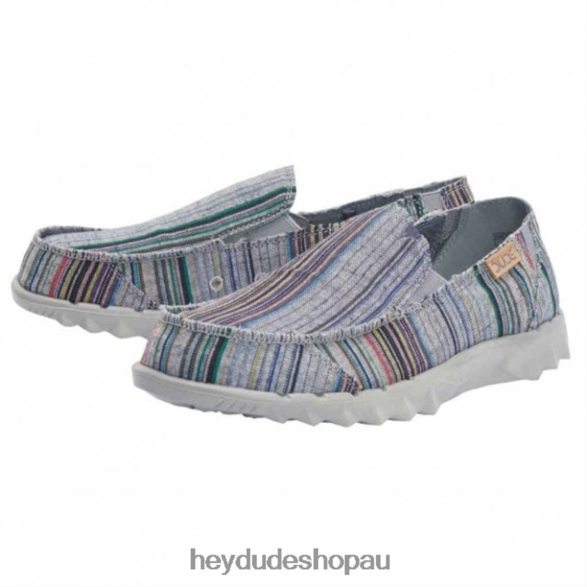 Hey Dude HEYDUDE Farty Chambray Stripes Grey Red Men V4Z64227