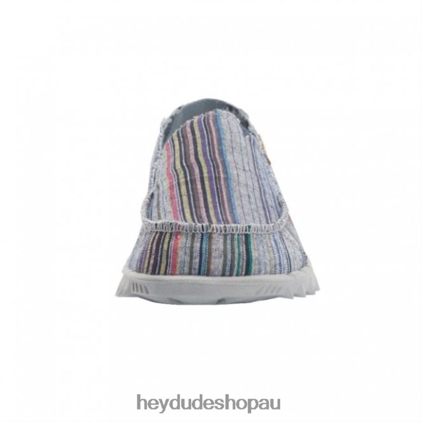 Hey Dude HEYDUDE Farty Chambray Stripes Grey Red Men V4Z64227