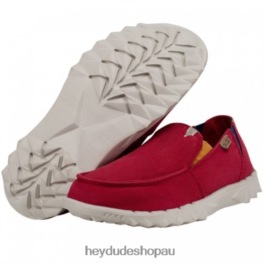 Hey Dude HEYDUDE Farty Washed Canvas Lava Red Men V4Z64242
