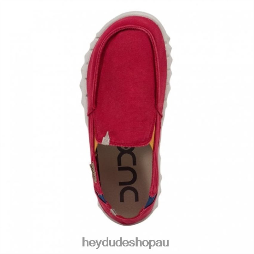 Hey Dude HEYDUDE Farty Washed Canvas Lava Red Men V4Z64242