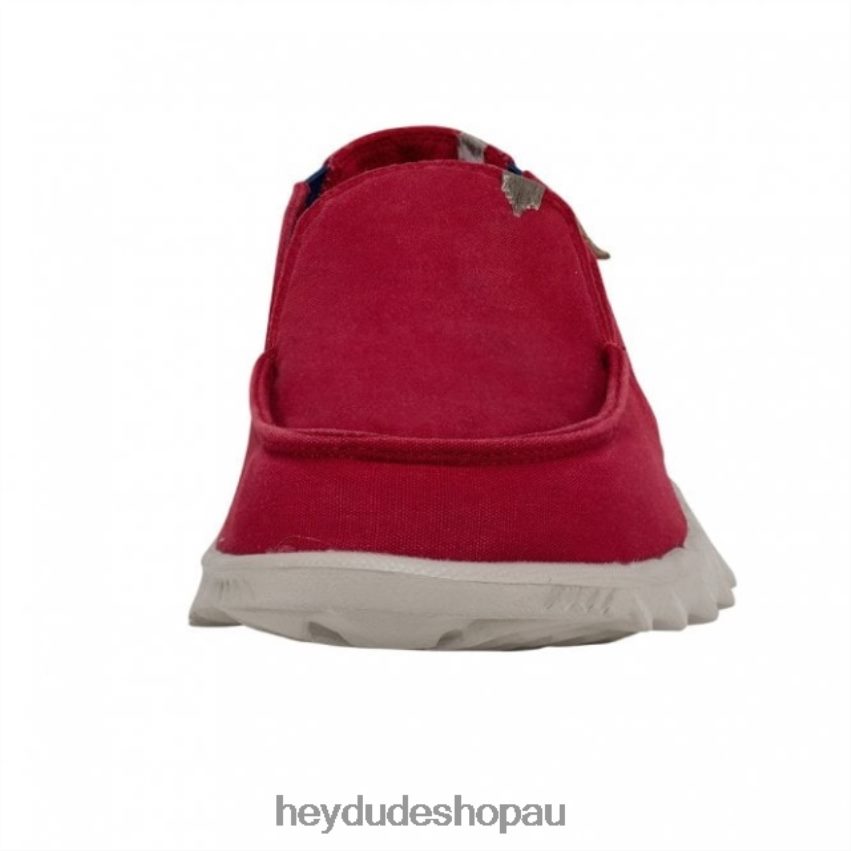 Hey Dude HEYDUDE Farty Washed Canvas Lava Red Men V4Z64242