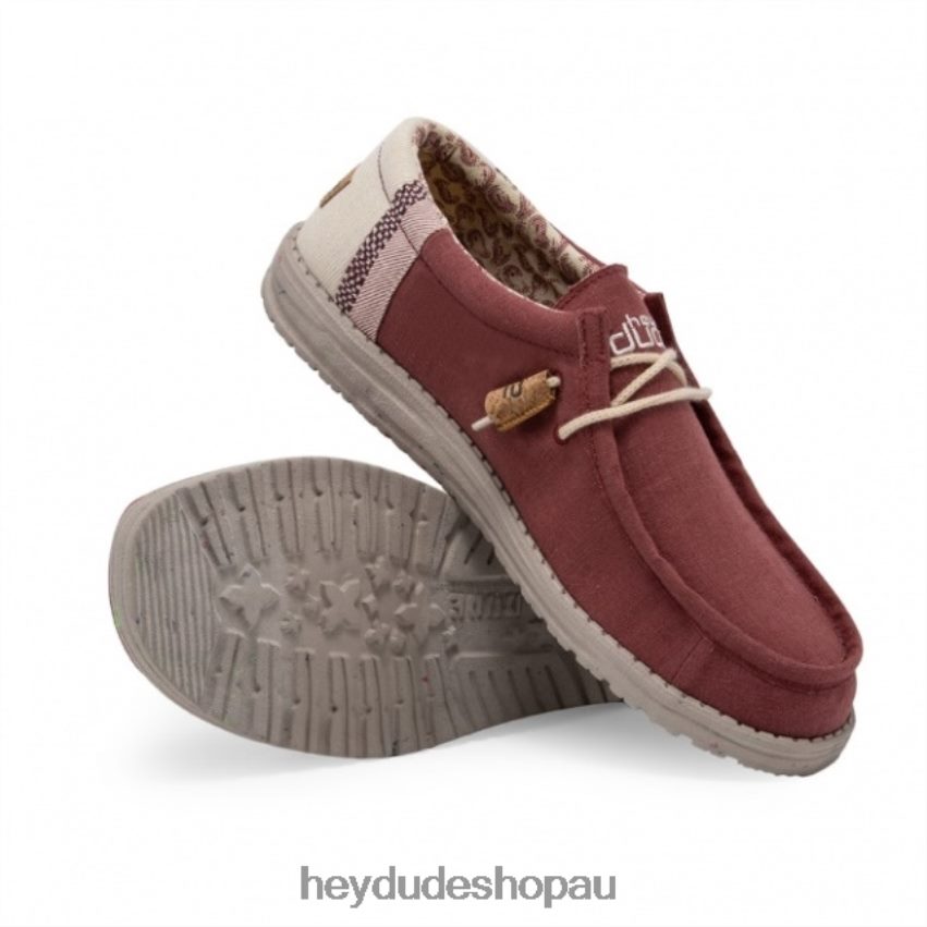 Hey Dude HEYDUDE Wally Natural Linen Brick Men V4Z64340