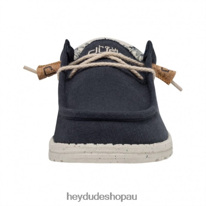 Hey Dude HEYDUDE Wally Natural Linen Navy Men V4Z64254