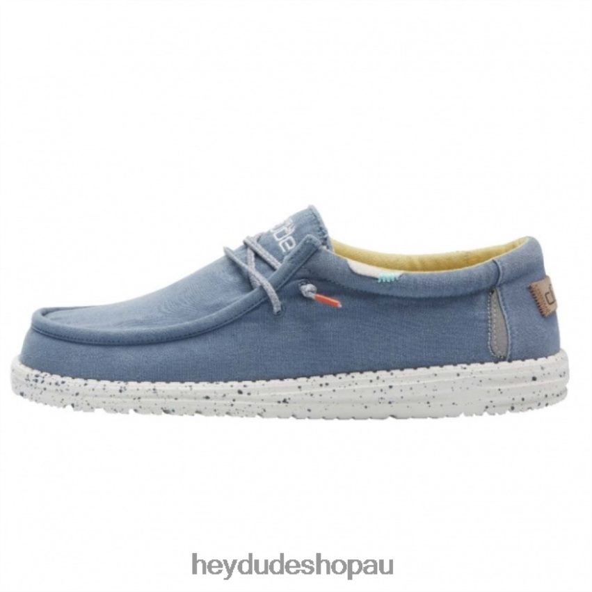 Hey Dude HEYDUDE Wally Washed Canvas Bluestone Yellow Men V4Z64268
