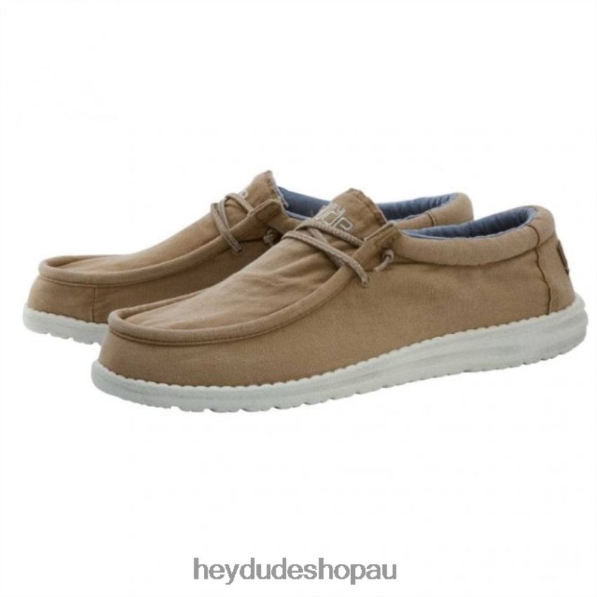 Hey Dude HEYDUDE Wally Washed Canvas Tobacco Men V4Z64313