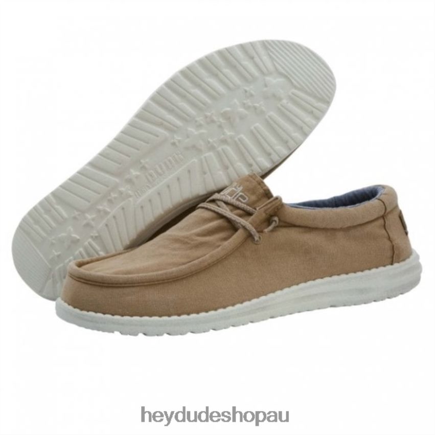 Hey Dude HEYDUDE Wally Washed Canvas Tobacco Men V4Z64313