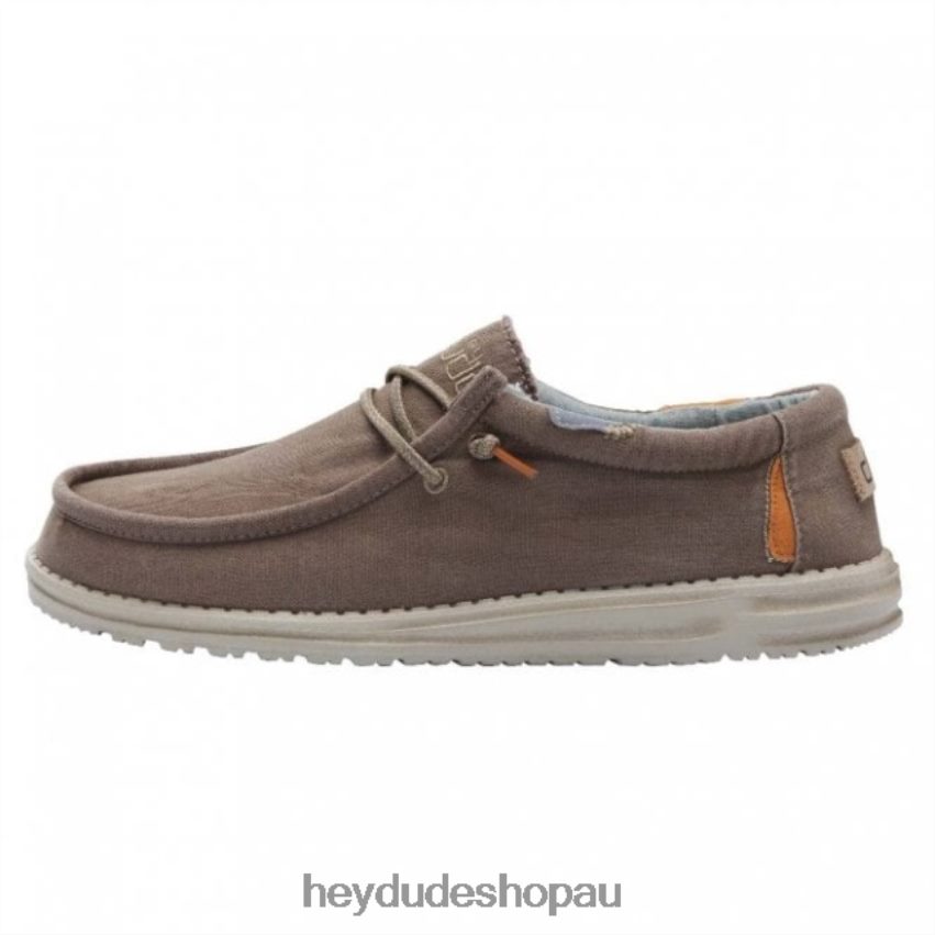 Hey Dude HEYDUDE Wally Washed Canvas Walnut Men V4Z64329