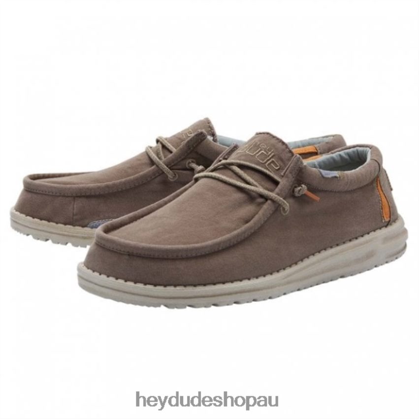 Hey Dude HEYDUDE Wally Washed Canvas Walnut Men V4Z64329