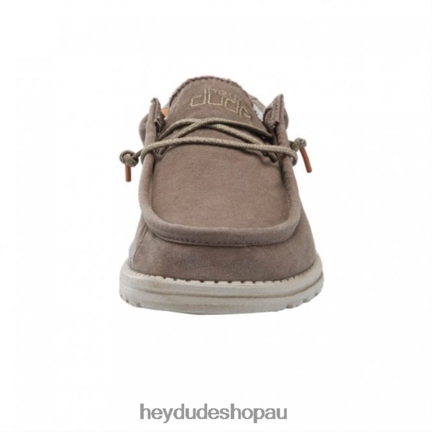 Hey Dude HEYDUDE Wally Washed Canvas Walnut Men V4Z64329