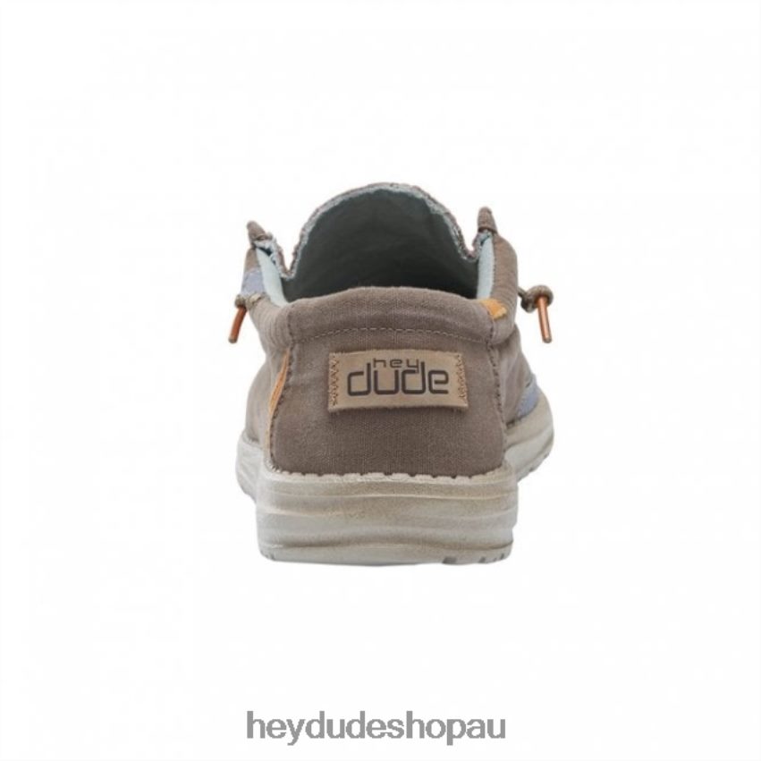 Hey Dude HEYDUDE Wally Washed Canvas Walnut Men V4Z64329