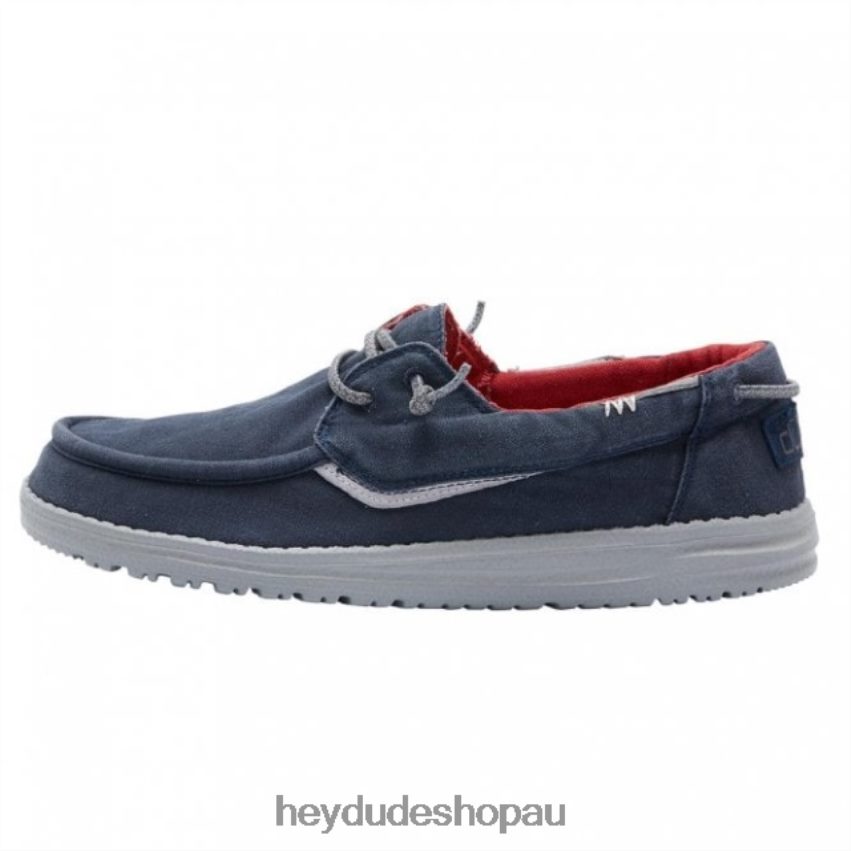 Hey Dude HEYDUDE Welsh Washed Canvas Navy Men V4Z64321