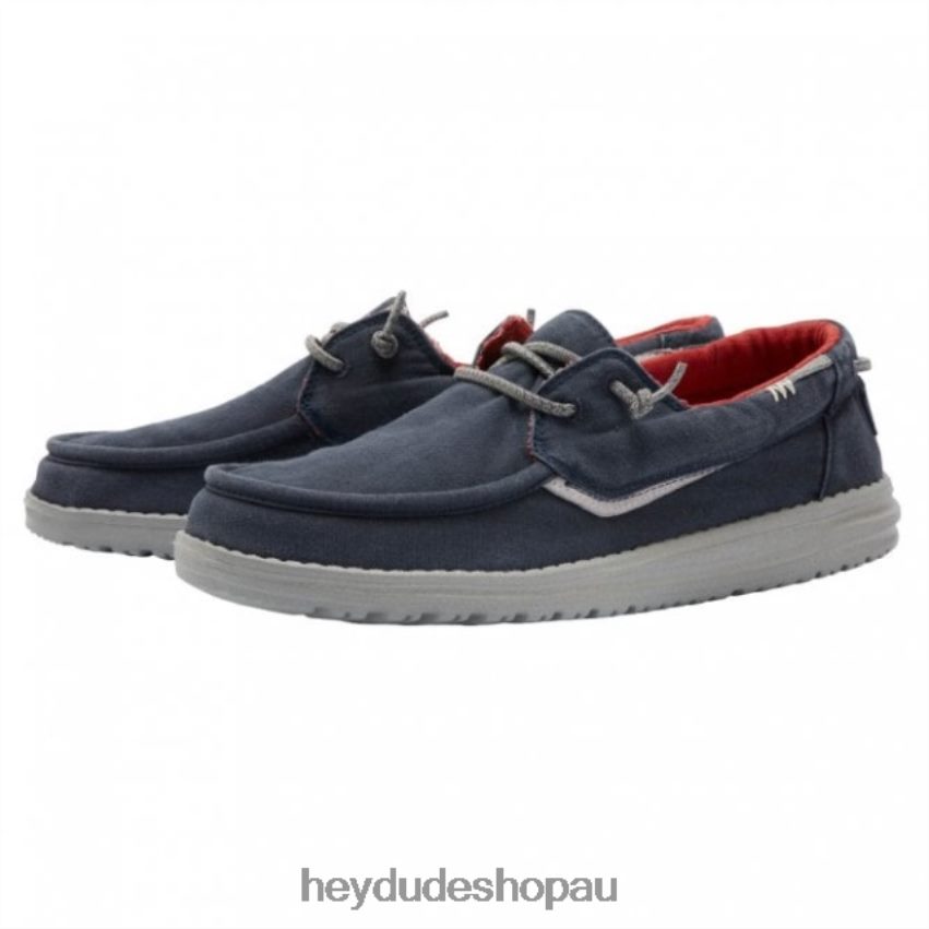 Hey Dude HEYDUDE Welsh Washed Canvas Navy Men V4Z64321