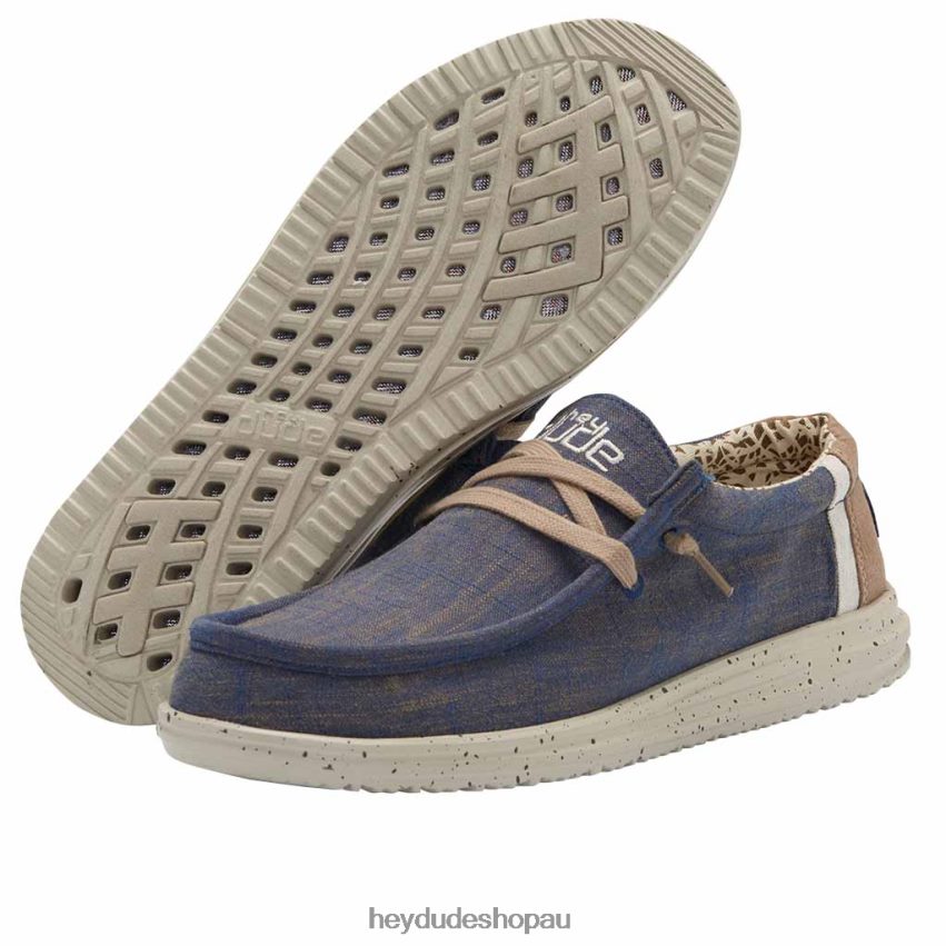 Hey Dude Wally Free Natural Blue Men V4Z64110