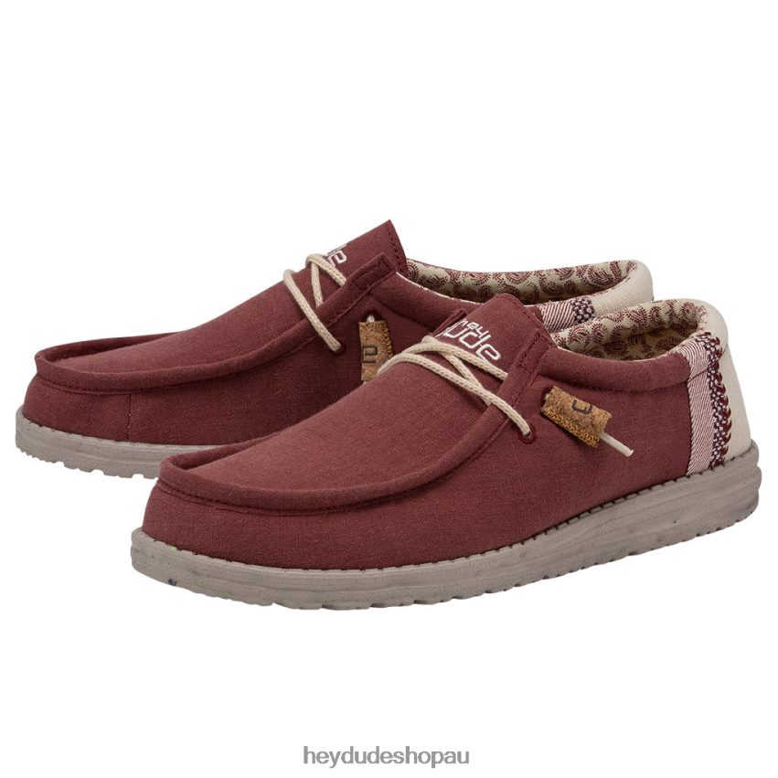 Hey Dude Wally Linen Natural Brick Men V4Z64125