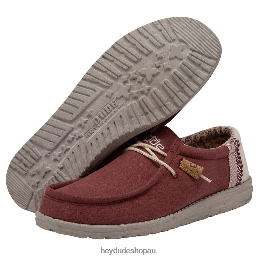 Hey Dude Wally Linen Natural Brick Men V4Z64125