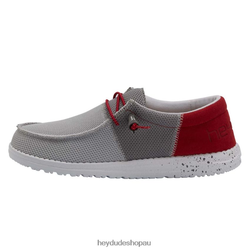 Hey Dude Wally Sox Funk Dark Grey Red Men V4Z64140