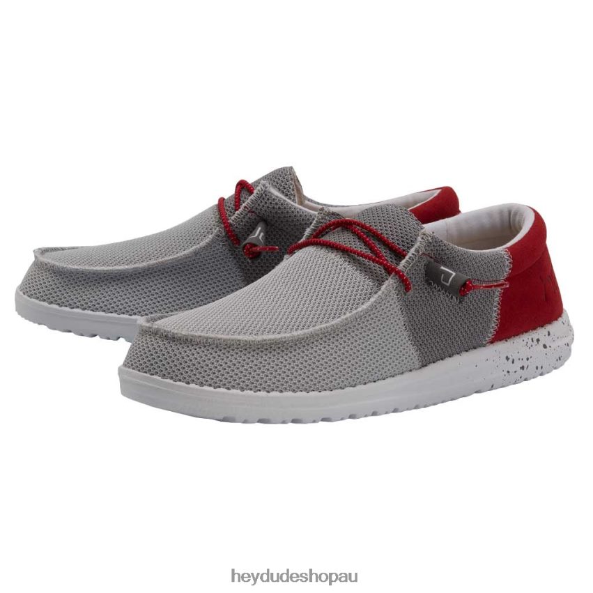 Hey Dude Wally Sox Funk Dark Grey Red Men V4Z64140